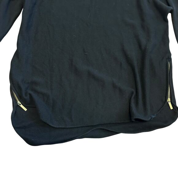 Michael Kors Black Pullover Sweater Zip Sides Goth Punk Witchy Slouchy 2X - Picture 3 of 7